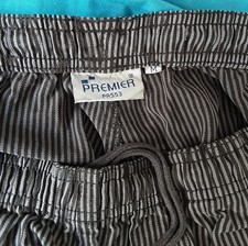Pinstripe Grey Chef Pants With Drawstrings Size M