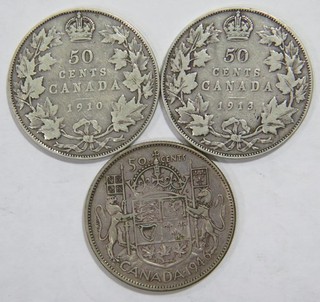 CANADA 50C CENTS HALF DOLLARS SILVER WORLD COIN COLLECTION LOT (3) 🌈⭐🌈