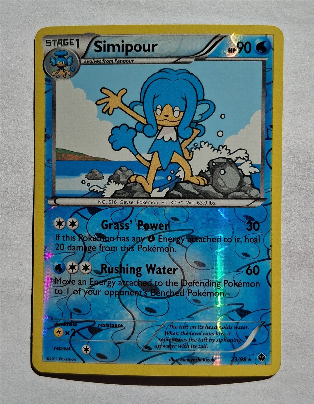 Pokemon - Simipour - Emerging Powers 23/98 - Reverse Holo Rare - LP