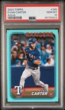 2024 Topps Series 1 Evan Carter #280 Aqua (RC) PSA 10