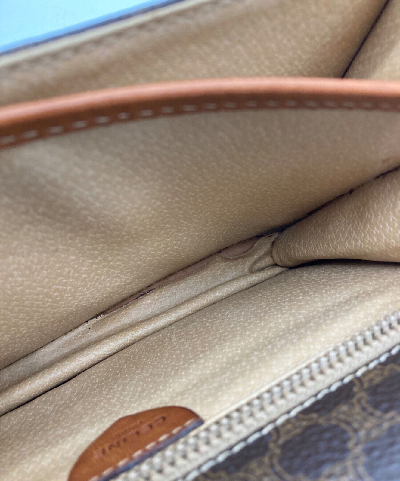 CELINE Flap Mini Shoulder Bag Triomphe Macadam PVC Brown Vintage Auth From Japan — image 16