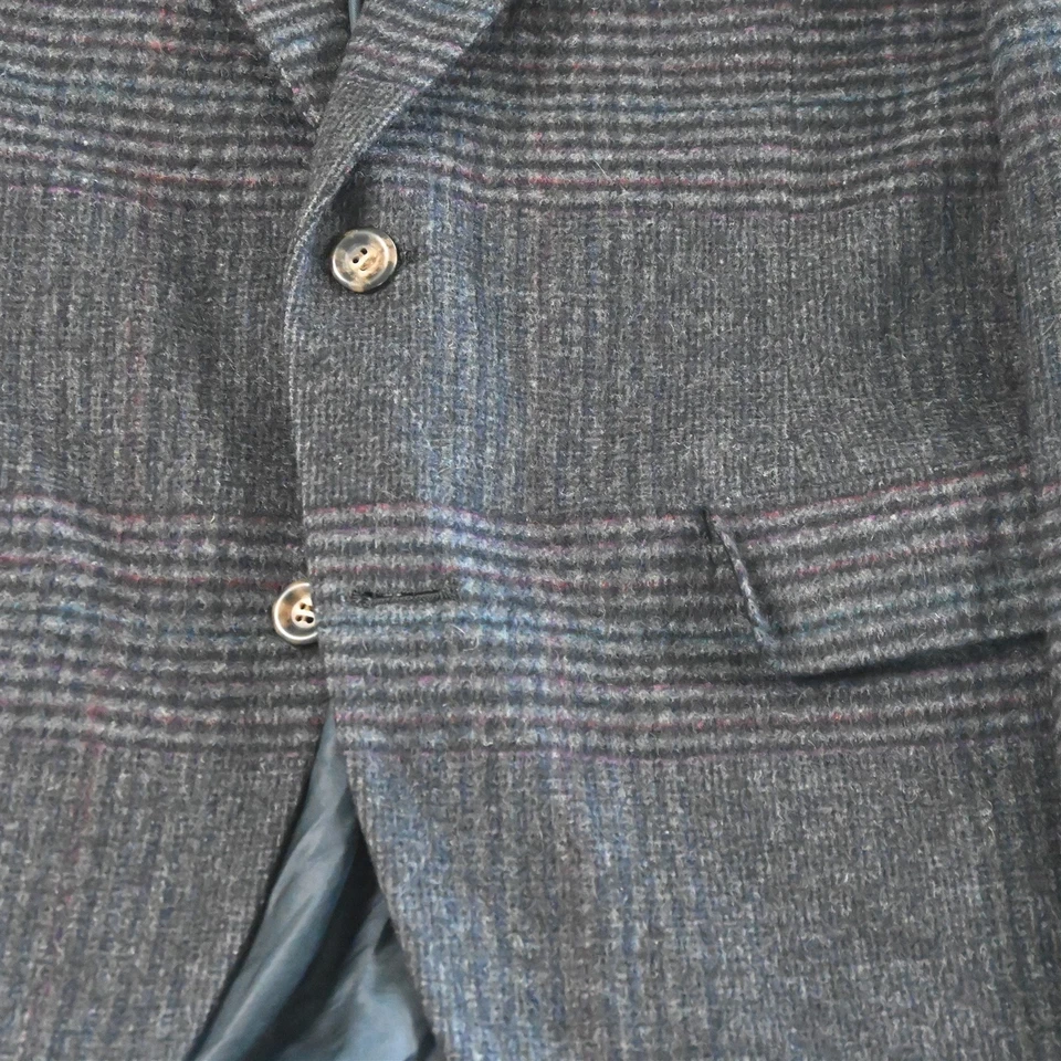 Vtg USA Made 42S Gray Plaid 100% Camel Hair Mens Blazer Suit Jacket Sport Coat - Image 3 of 4