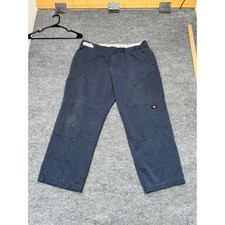 Dickies Relaxed Straight Double Knee Work Pants Navy Blue Mens 38x32 Utility