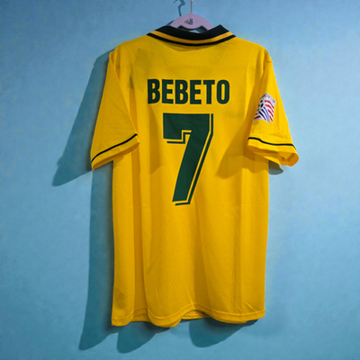 BRAZIL Home World Cup 94 - Soccer - Jersey Retro - BEBETO # 7