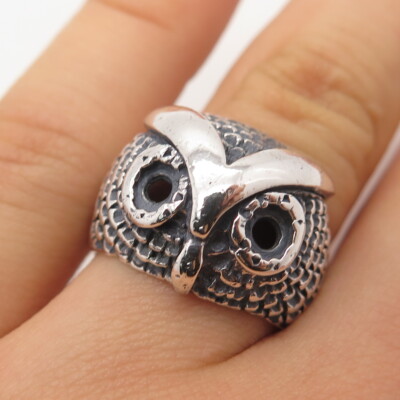 SILVER925 OWL DESIGN RING/シルバー/リング 925 Sterling Silver Vintage Wise Owl Ring Size 7.5 | eBay