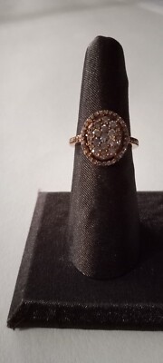Natürlicher champagnerfarbener Diamant Ring ovale Form