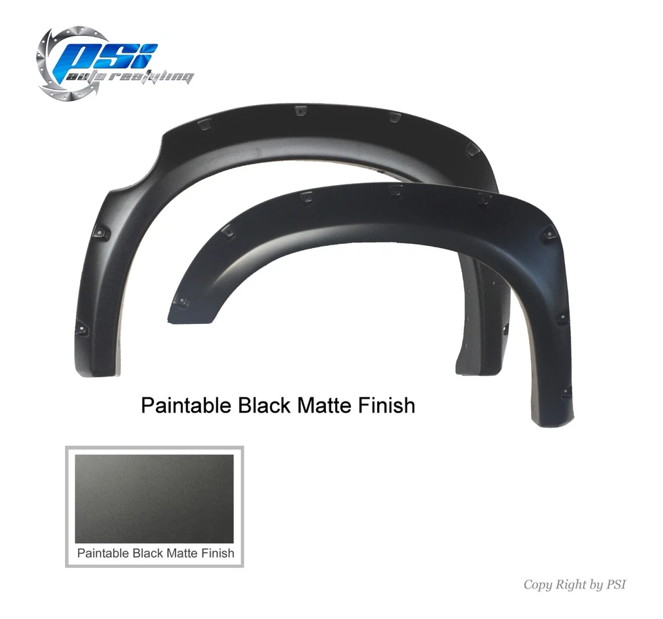 Pocket Bolt Fender Flares Fits Toyota Tundra 2007-2013 Front Long, Paintable Foto 3 de 4