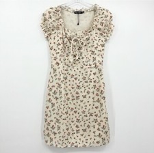 Nasty Gal Tongue-Tied Floral Print Lace-Up Mini Dress Size  2