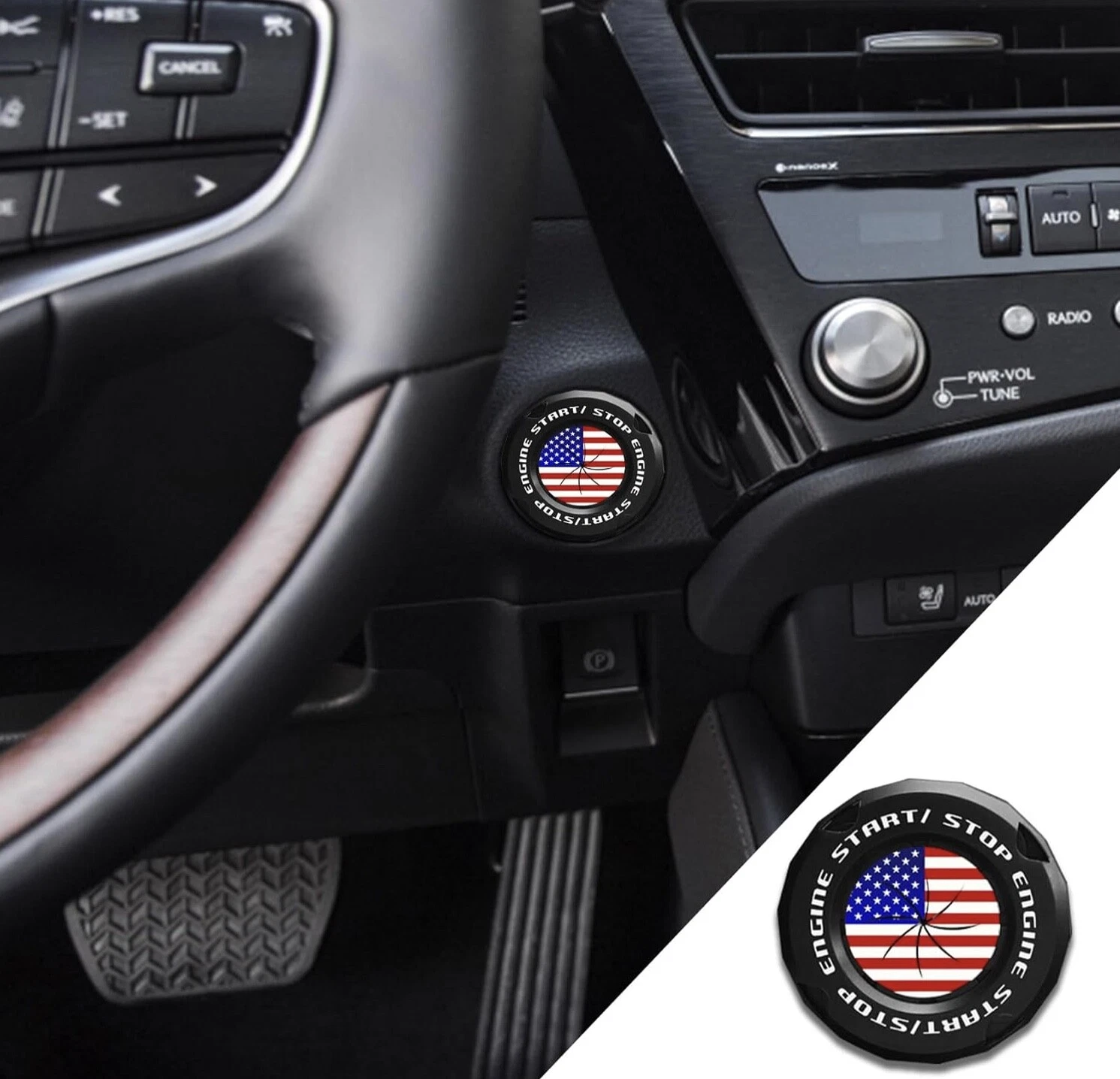 American Flag Start Button Cover
