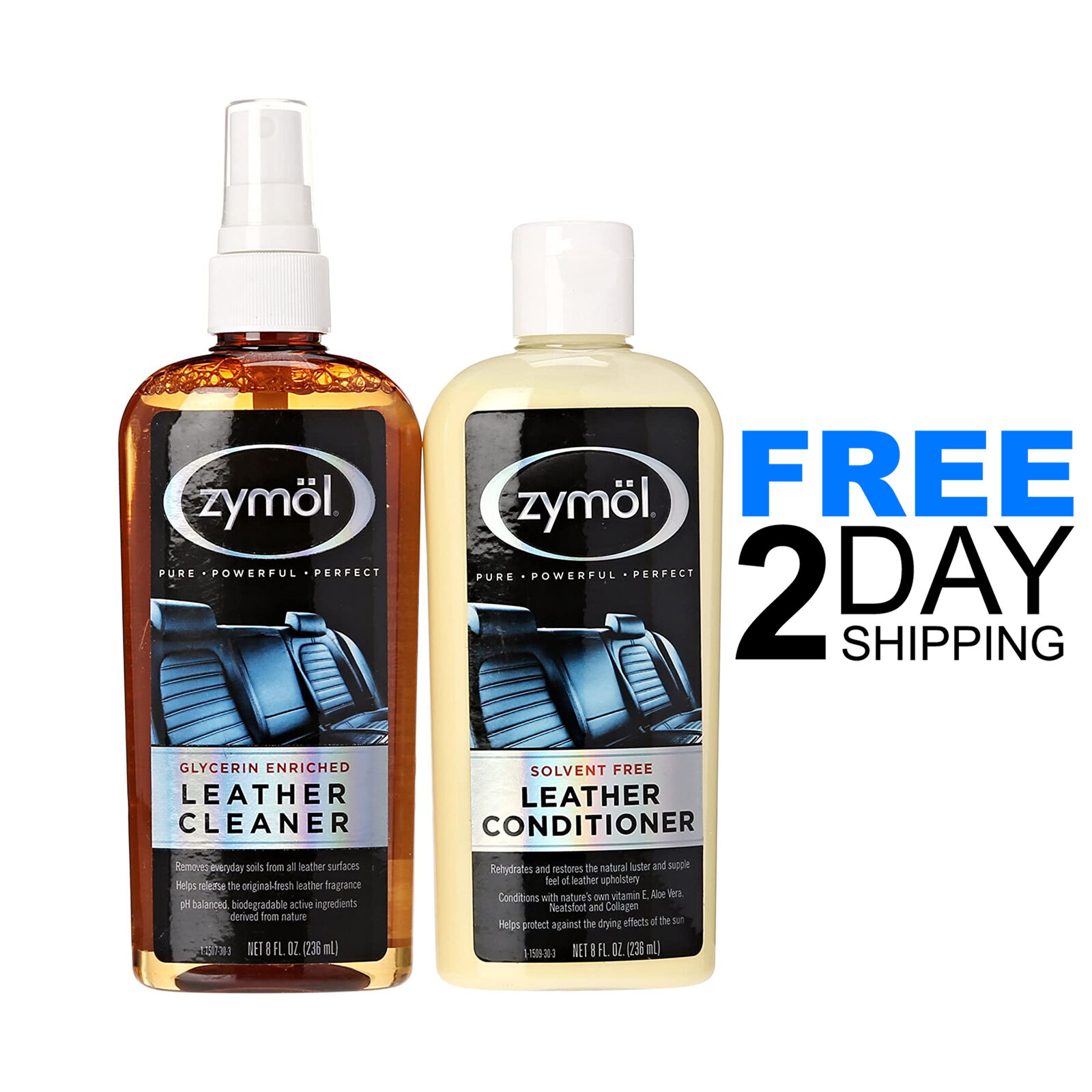 Zymol Z-507 Leather Cleaner and Z-509 Leather Conditioner (8 oz Ea) Combo Pack