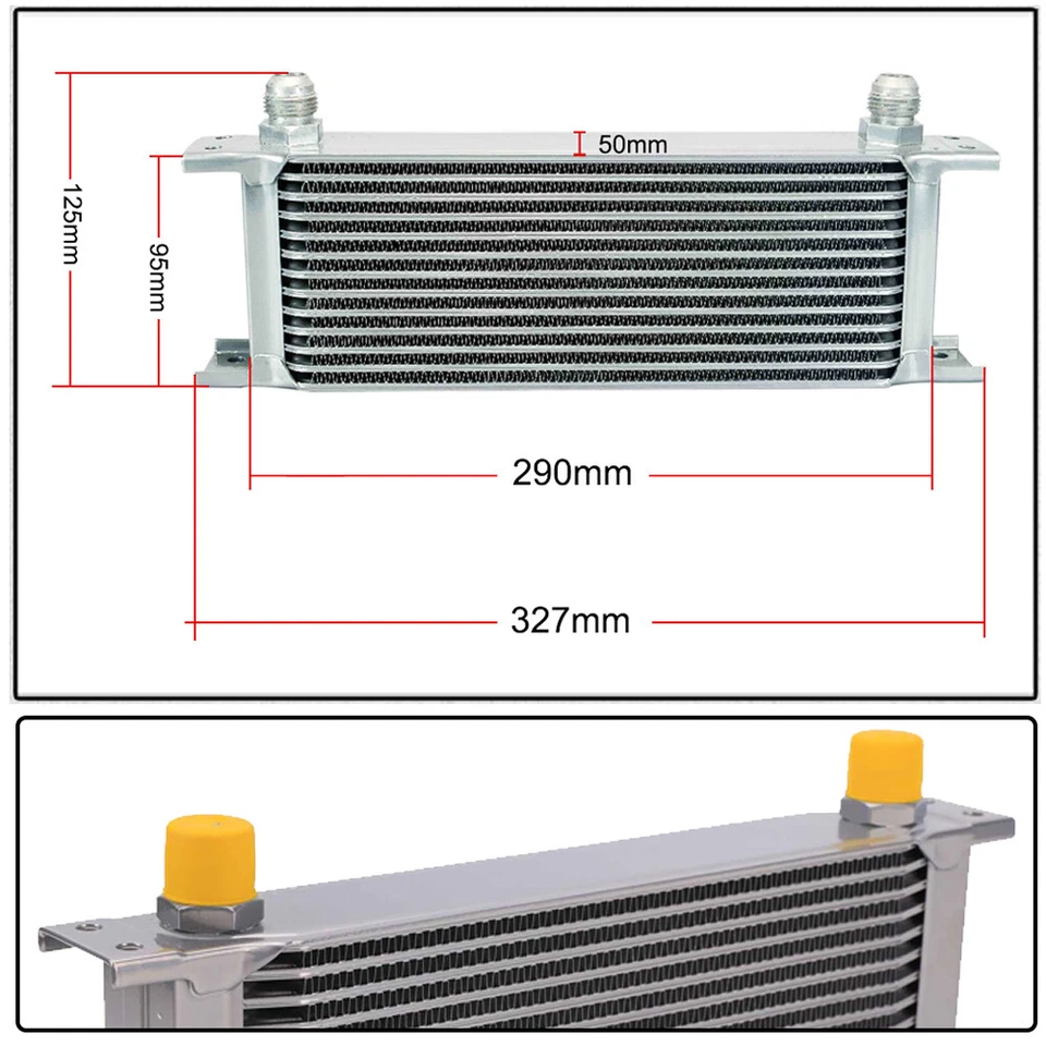 Kit Radiatore Olio 13 File Attacco AN10 105cm&125cm Tubi Universale Kit Aggiuntivo - Immagine 2 di 4