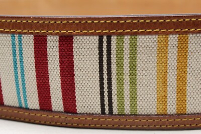Bally Womens Belt 34 Wide Strap Brown Leather Multi Color 