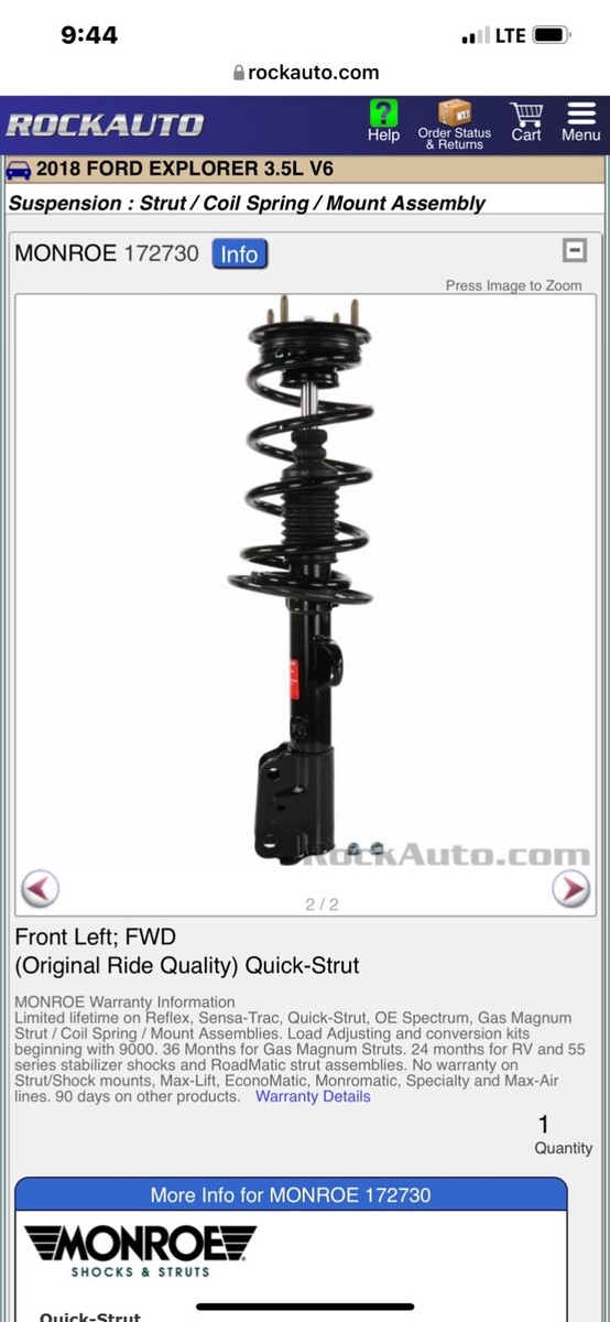 Suspension Strut and Coil Spring Assembly Front Left fits 13-18