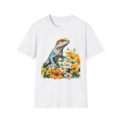 Floral Lizard T-Shirt, Nature Tee, Gift for Nature Lovers, Animal Aesthetic