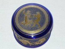 -ANCIENNE BOITE BONBONNIERE CRISTAL BLEU COBALT VAL ST LAMBERT  LEON LEDRU 1910