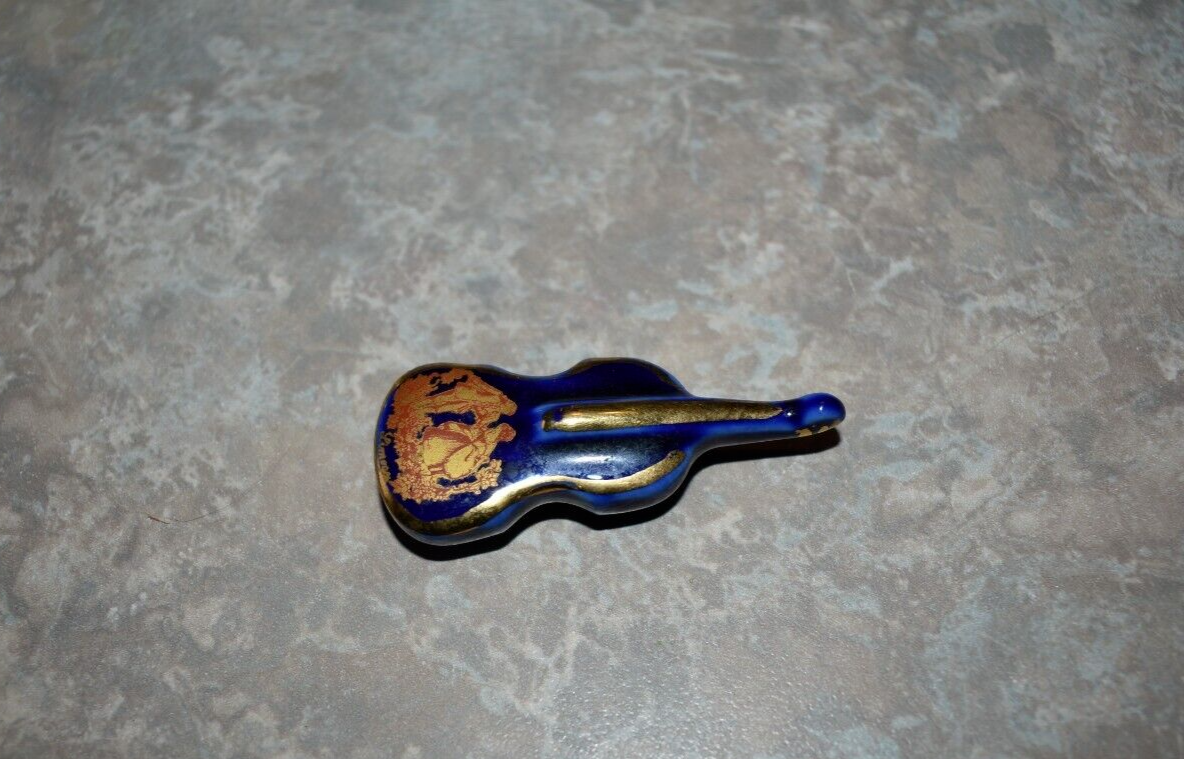 Limoges France Blue Porcelain Dollhouse Miniature Cello Gift