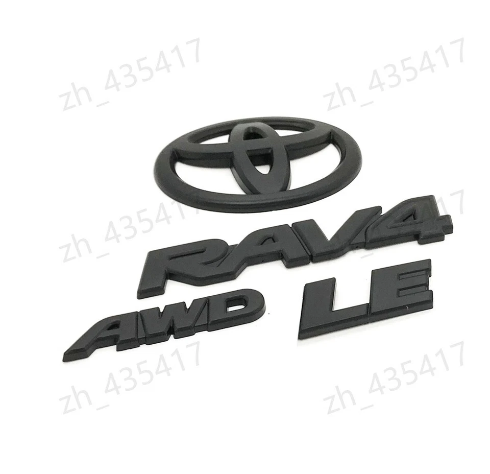 OVERLAY !! 2019 - 2025 TOYOTA RAV4 LE AWD Hybrid Matte BLACK OUT EMBLEM KIT - Image 3 of 4