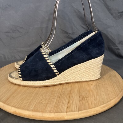 JACK ROGERS PALMER Women 6/37 Navy Blue Espadrille Suede