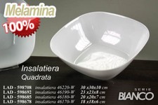 CIOTOLA INSALATIERA QUADRATA IN MELANINA BIANCA 18*18*6 CM LAD-598678