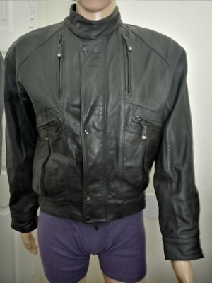 HARLEY DAVIDSON MOTORCYCLE/BOMBER BLACK LEATHER JACKET SIZE 38/MEDIUM