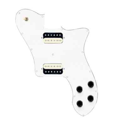 920D 72 Deluxe Tele Loaded Pickguard (Hot) Rough Neck Humbuckers - White