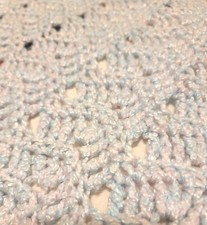 Shell Stitch Crochet Afgan Pearl Blue 53x59