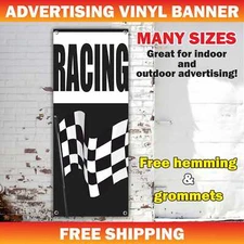 RACING Advertising Banner Vinyl Mesh Sign Flag Welcome Race Sport Cars Festival