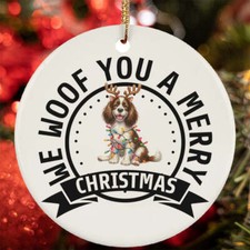 We Woof You A Merry Christmas English Springer Spaniel Dog Lover Ornament Gift