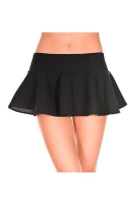 sexy MUSIC LEGS wavy FLOWY pleated FLARED low WAIST school GIRL short mini  SKIRT
