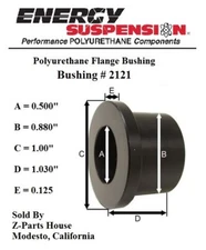 7/8" O.D. x 1/2" I.D. Polyurethane Flange Type Bushing by Energy (2121G)