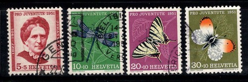 Schweiz 1951 Mi. 561-565 gebraucht 100% Pro Juventute, Schmetterlinge, Insekten