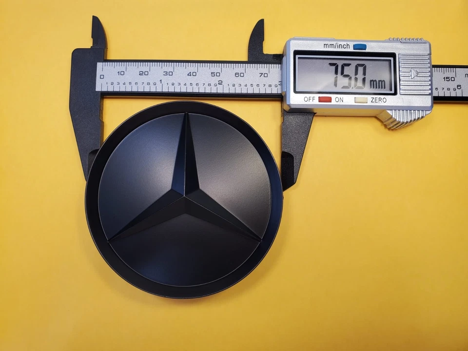 Set of 4 Mercedes Benz Center Caps Black/Chrome 2.95 Inch/75mm Fits Most Models - Image 3 of 4