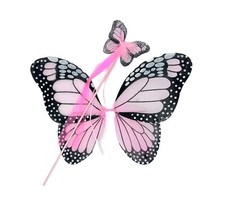 Butterfly Wings, Wand, Tutu Skirt Set Pink 