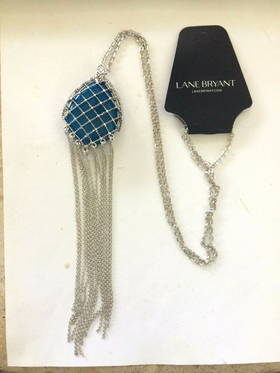 NX2229 DESIGNER INSPIRED SILVER TONE METAL TASSEL BLUE GEMSTONE