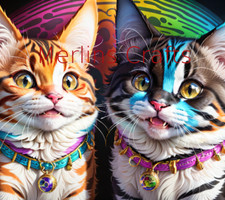 Sublimation Print -Cool Kittens- Ready to Press Heat Transfer