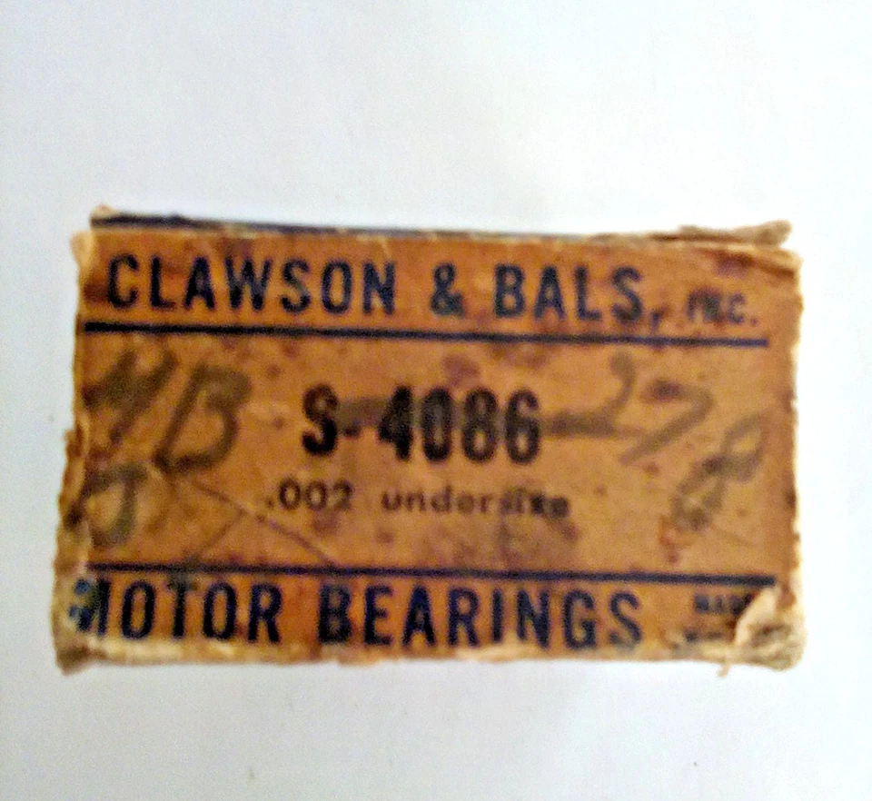 Rodamientos de motor de gran tamaño S-4086 NOS Clawson & Bals .002 Foto 3 de 3