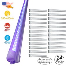 24 Pack 4FT Black Light Bar 40W DJ Party Club Halloween Led BlackLight Linkable