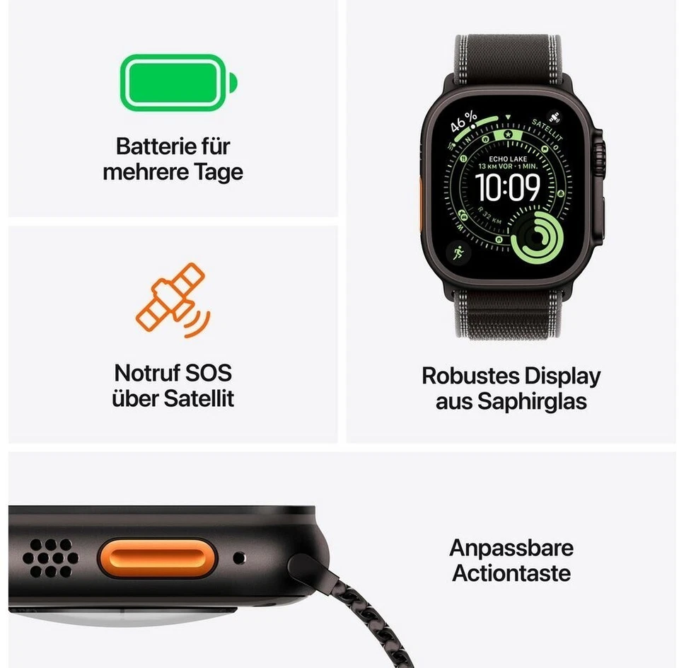 Apple Watch Ultra 3 Titanium Black Alpine Loop Black M - Neu Versiegelt - Bild 4 von 4