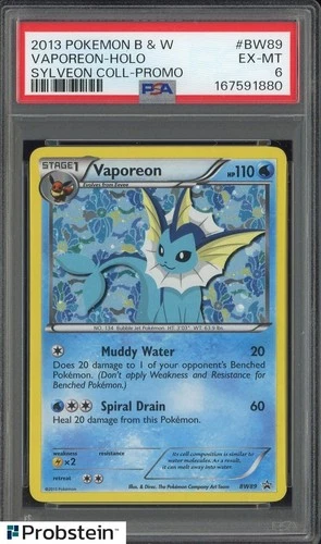 2013 Pokemon B & W Sylveon Coll Promo #BW89 Vaporeon - Holo PSA 6 EX-MT