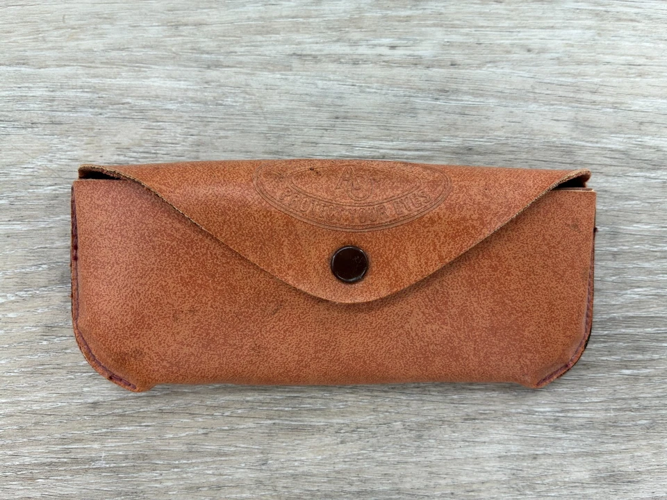 Gafas de seguridad ópticas americanas vintage lentes verdes aviador estuche con borde de alambre curvo Foto 2 de 4