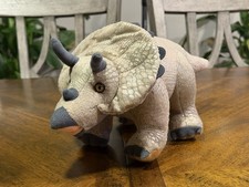Aurora Gray Scaled Triceratops Dinosaur Dino Stuffed Animal Plush 14  Long