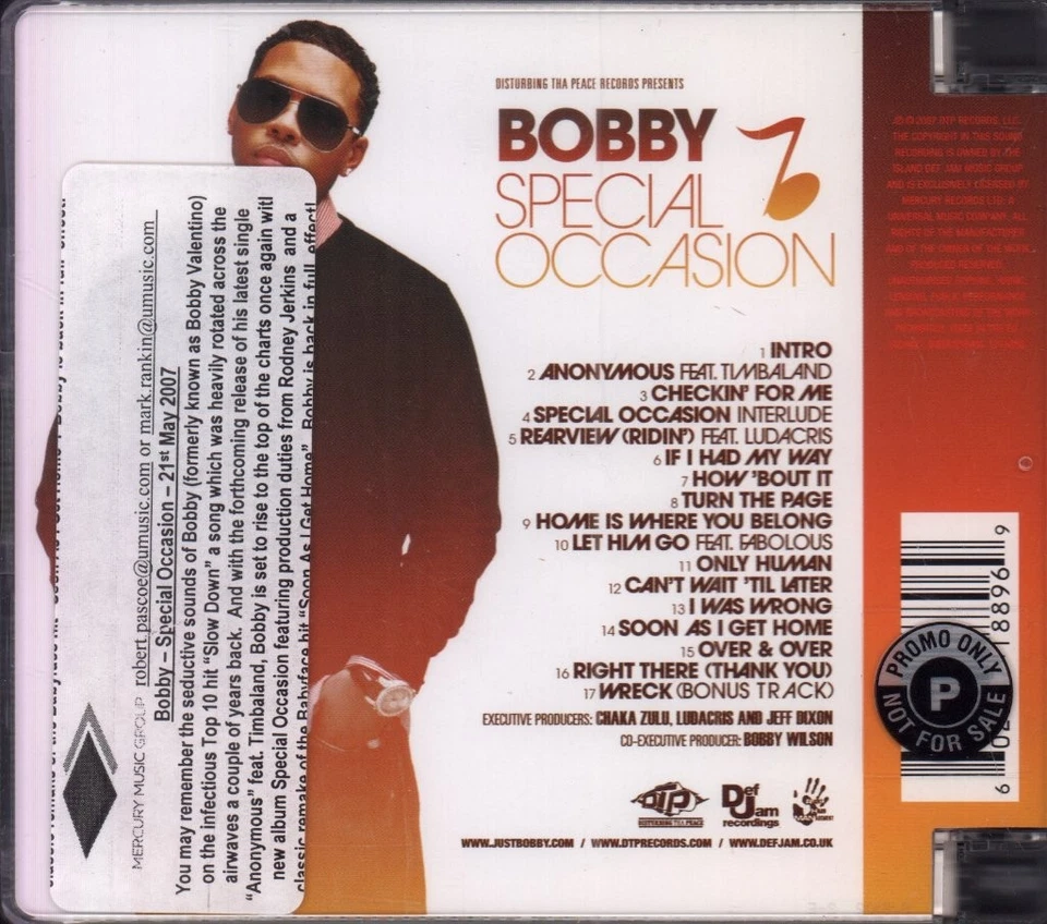Bobby Valentino Special Occasion CD Europa Disturbing Tha Peace 2007 Super Jewel - Bild 4 von 4