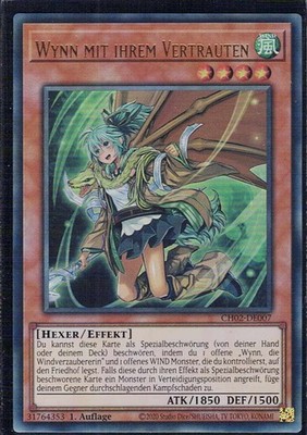Yu-Gi-Oh CH02-DE007 Wynn mit ihrem Vertrauten NM/Mint DE.