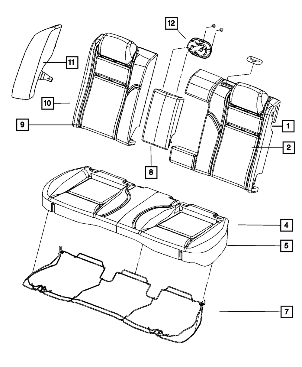 Genuine Mopar Seat Bolster Right 1QT64DX9AE