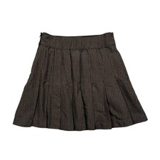 Y2K Abercrombie Fitch Womens Plaid Pleated Mini Skirt XS Brown Preppy Academic