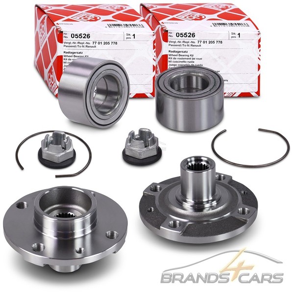 2X Febi Radlager + Radnabe Vorne FÜR Renault Clio 1 2 Rapid Thalia Twingo-image