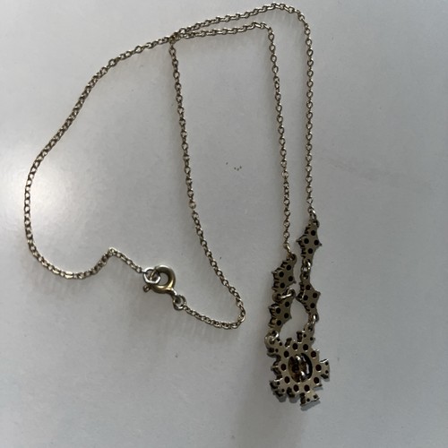 Vintage - Zartes Granat Collier - Silber -900 G2vergoldet - punze - Bild 8 von 15