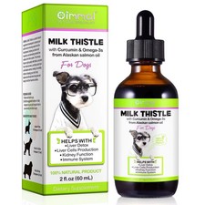 Milk Thistle for Dogs, Natural Dog Silymarin Antioxidant with Curcumin & Omega-3