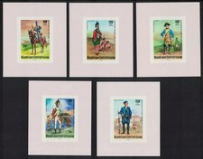 Central African Rep. American Revolution Military Uniforms 5v DL 1976 MNH