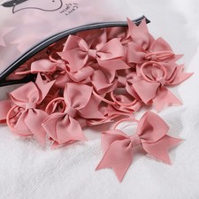 10 Pcs Grosgrain Ribbon Hair Bows Elastic Hair Ties Baby Girls Holder